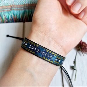 Southwestern Olive/Blue Bracelet